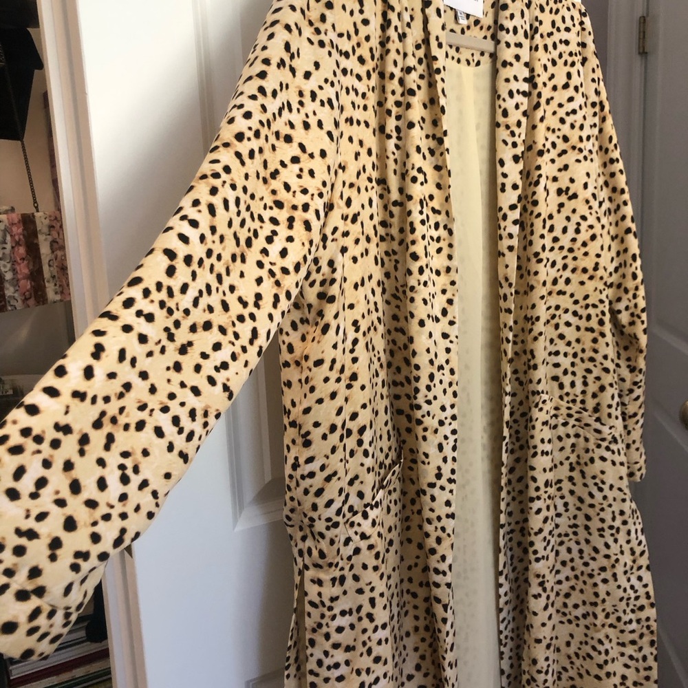 Cheetah print duster. Bought from Anthropology
